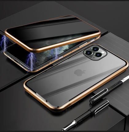 ✨ Magnetyczne etui na iPhone'a z przyciemnianym szkłem i metalową ramką 📱🔒