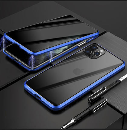 ✨ Magnetyczne etui na iPhone'a z przyciemnianym szkłem i metalową ramką 📱🔒
