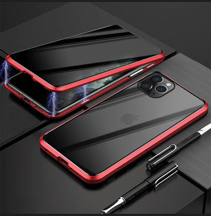 ✨ Magnetyczne etui na iPhone'a z przyciemnianym szkłem i metalową ramką 📱🔒
