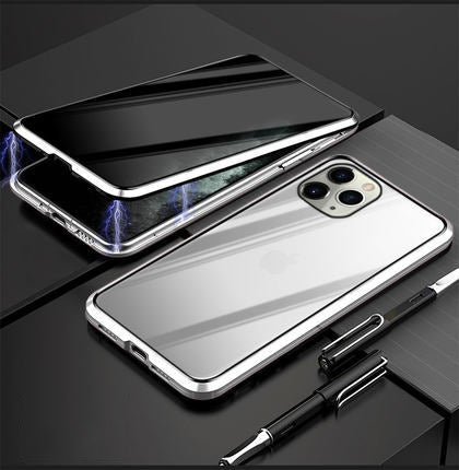 ✨ Magnetyczne etui na iPhone'a z przyciemnianym szkłem i metalową ramką 📱🔒