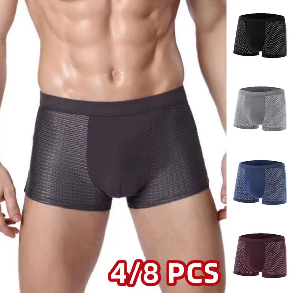 🔥【4-częściowe】🧊🩲 Męskie bokserki z siateczki Ice Silk