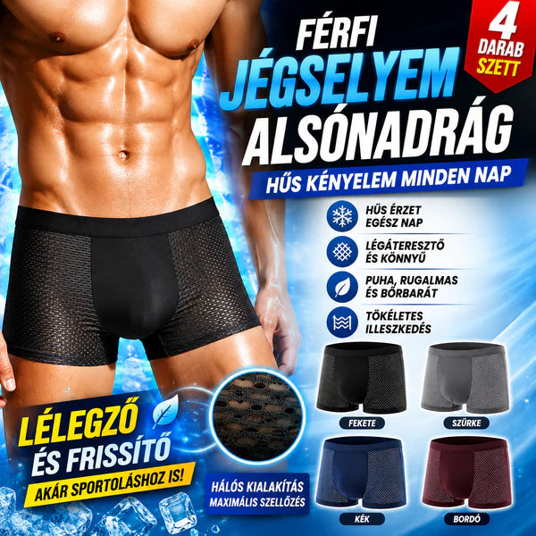 🔥【4-częściowe】🧊🩲 Męskie bokserki z siateczki Ice Silk