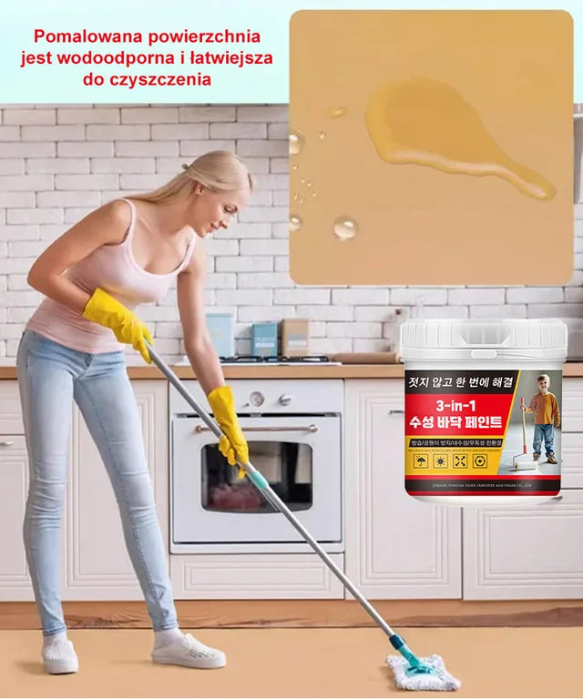 Farba podłogowa na bazie wody 3 w 1