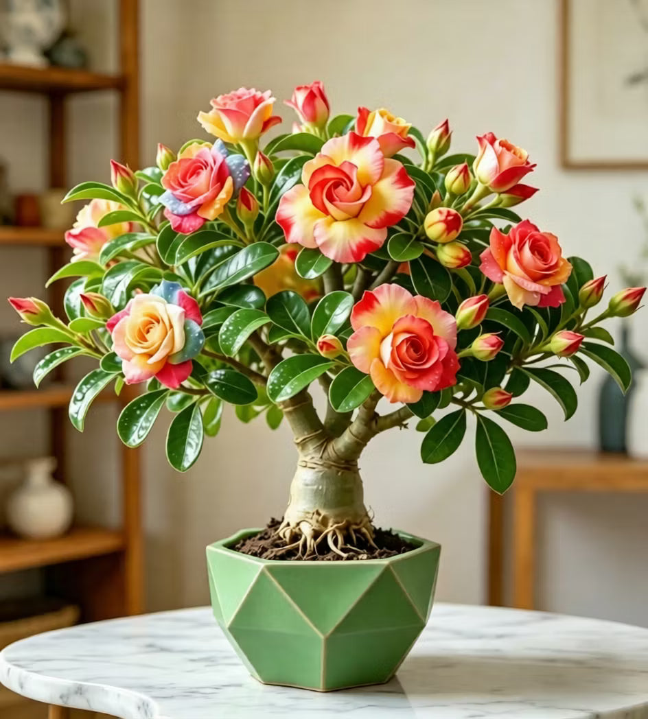 🌵 Róża pustynna – egzotyczne kwiaty, naturalne piękno! 🌺✨