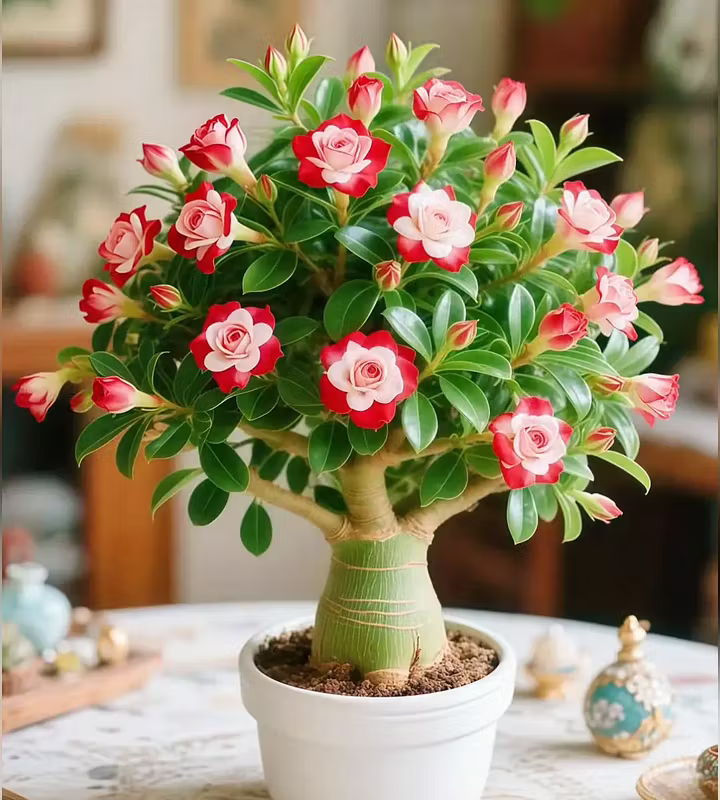 🌵 Róża pustynna – egzotyczne kwiaty, naturalne piękno! 🌺✨