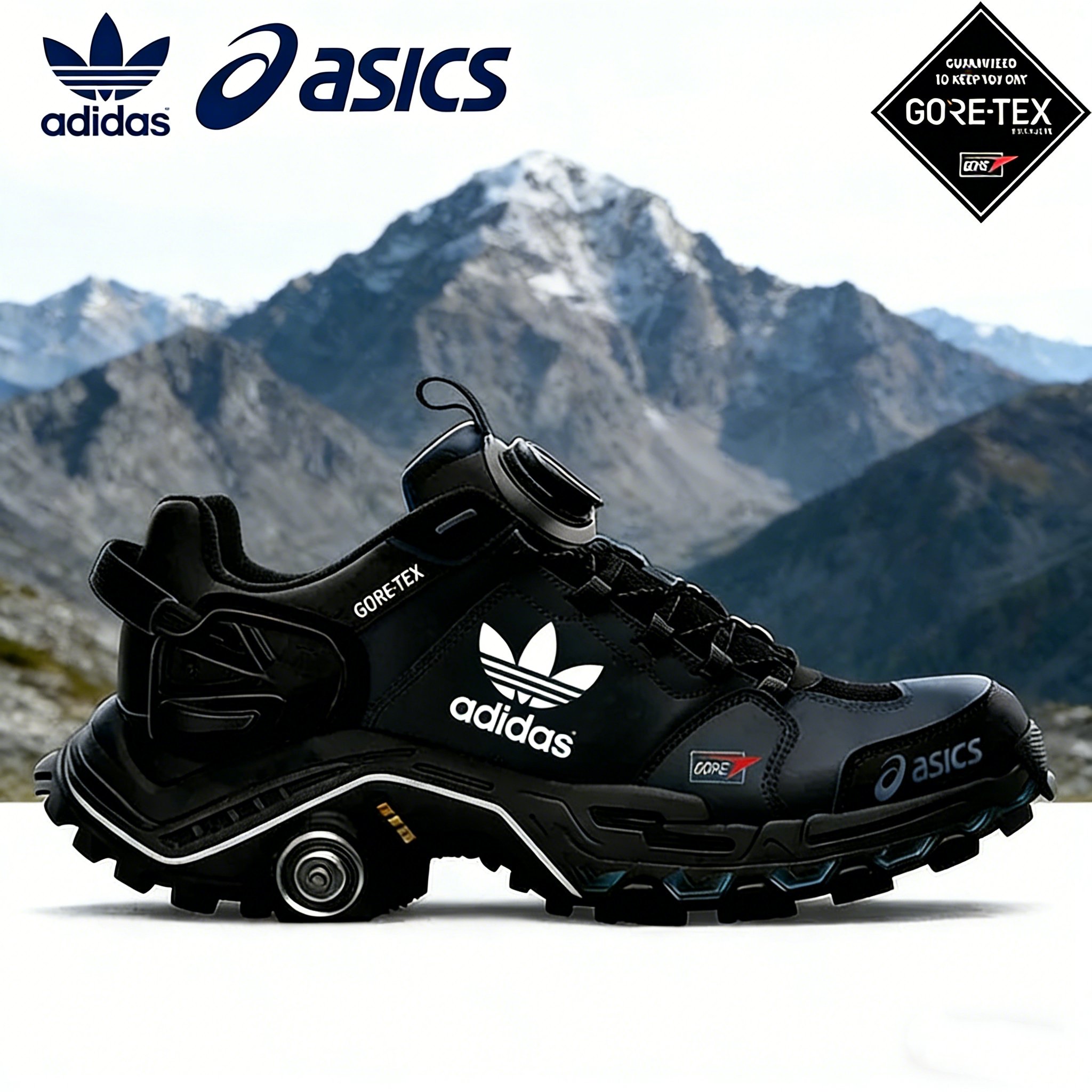 Buty trekkingowe adidas × asics GORE-TEX – szybkie wypięcie i podeszwa antypoślizgowa