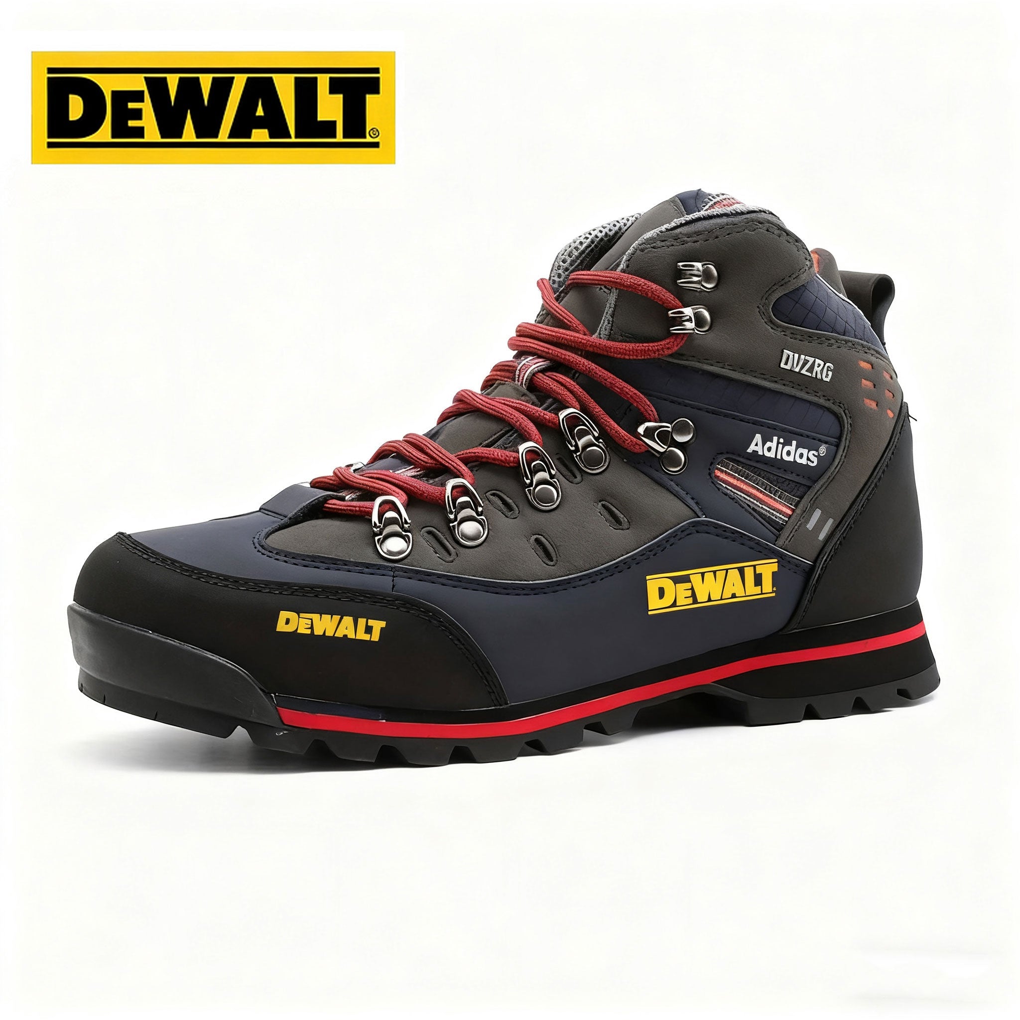 Męskie buty trekkingowe dla wysokich mężczyzn marki Adidas® i DEWALT – wytrzymałe, całoroczne, wykonane z poliuretanu i gumy