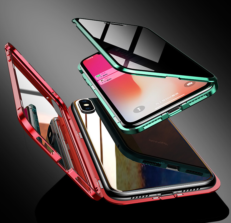 ✨ Magnetyczne etui na iPhone'a z przyciemnianym szkłem i metalową ramką 📱🔒