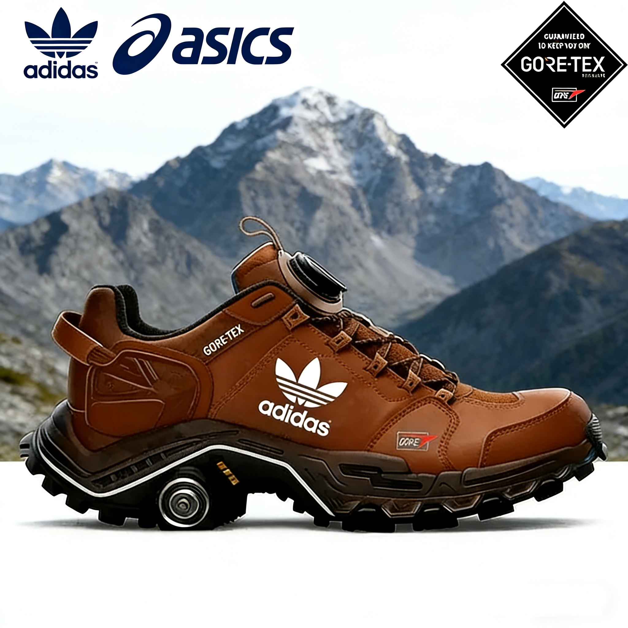 Buty trekkingowe adidas × asics GORE-TEX – szybkie wypięcie i podeszwa antypoślizgowa