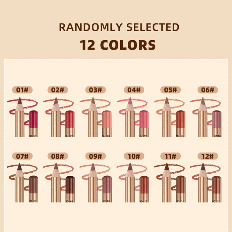 💄🎨Zestaw 12 kolorowych, odpornych na rozmazywanie kredek do ust