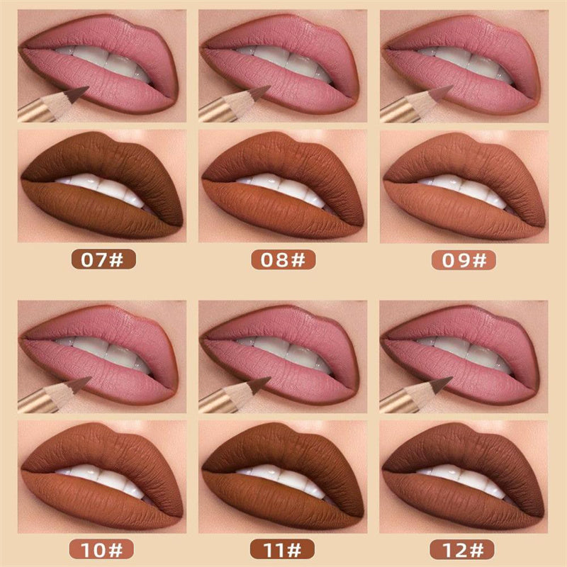 💄🎨Zestaw 12 kolorowych, odpornych na rozmazywanie kredek do ust