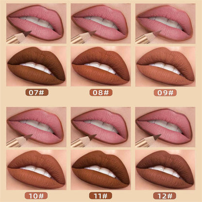 💄🎨Zestaw 12 kolorowych, odpornych na rozmazywanie kredek do ust