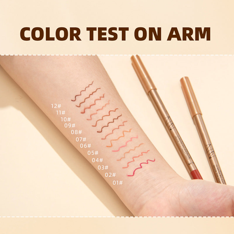 💄🎨Zestaw 12 kolorowych, odpornych na rozmazywanie kredek do ust